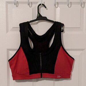 Women's Black and Red Sports Bra